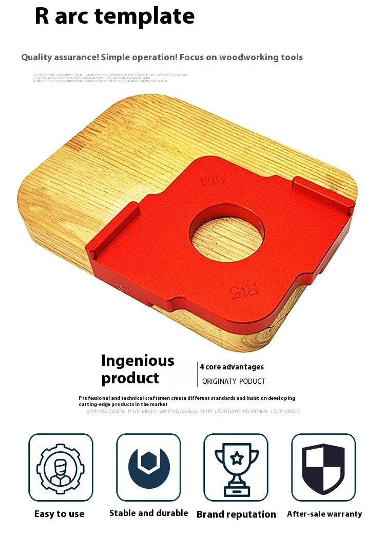 TEBAK W-56 3pcs Aluminium Alloy Rounded Corners Radius Woodworking Routing Templates Radius Quick Jig Router Bit Templates