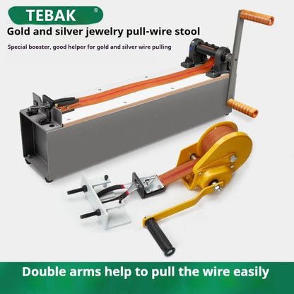 TEBAK Jewellery Tool Gold Silver Wire Drawing Machine Wire Pulling Forming Draw Bench Manual Hand Wire Drawing Bench Stand Board