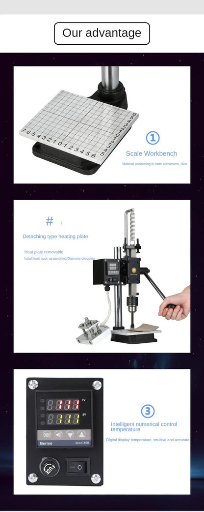 A TEBAK Manual Leather Paper Wood Machine Heat Press Machine Letters Hot Foil Stamping Machine