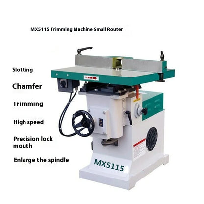 A TEBAK High Speed Trimming Chamfering Machine 45Degree Woodworking Slotting Sliding Table Spindle Moulder Vertical Milling Router