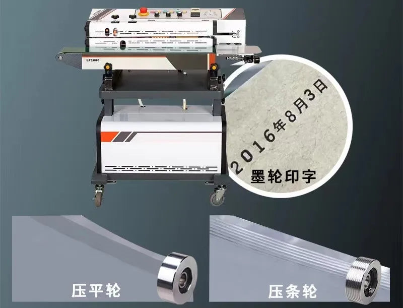 TEBAK  Automatic Continuous Vacuum Sealing Machine with Nitrogen Gas Filling Flush Sealing Machine