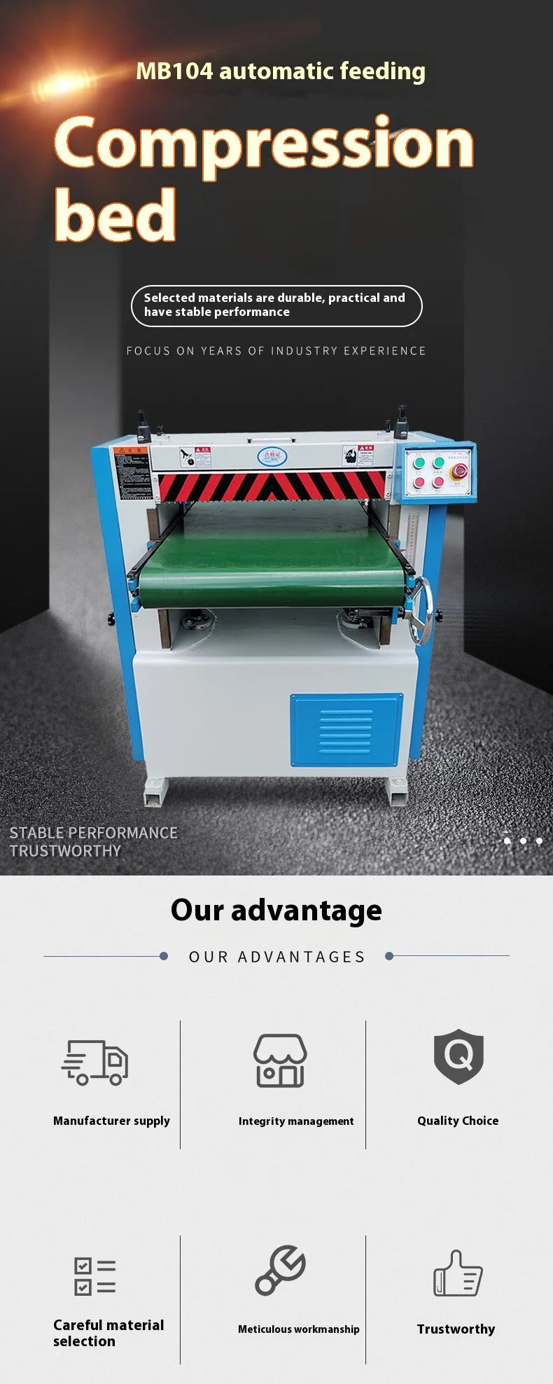 A Manufacturer Good Quality Automatic Feed Press Planer Woodworking Planer Machine Wood Thickness Planer Machine for Heavy Duty