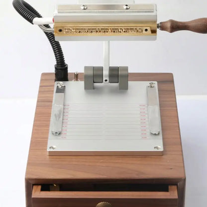 TEBAK Automatic Clothing Leather Tags Label Embossing Cutting Machine Hot Press Leather Stamping Machine