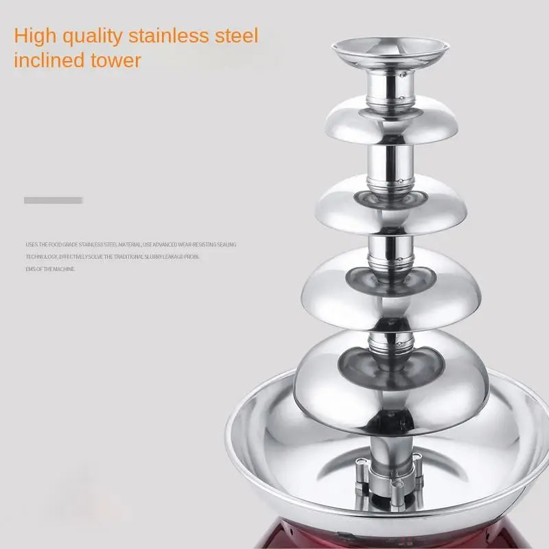 4/5/6/7 Layer Commercial Chocolate Fountain Machine Chocolate Drizzle Heating Waterfall Machine Chocolate Coating Machine