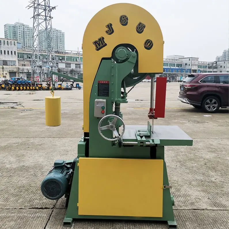 A TEBAK Vertical Resaw Band Saw MJ650 Heavy Duty Woodworking Large Wood Cutting Band Saw Machine Vertical Resaw Band Saw