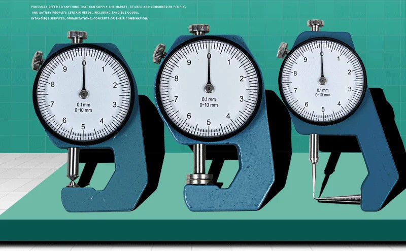 TEBAK 0-10mm Leather Glass Thickness Gauge with Sturdy Steel Measuring Faces