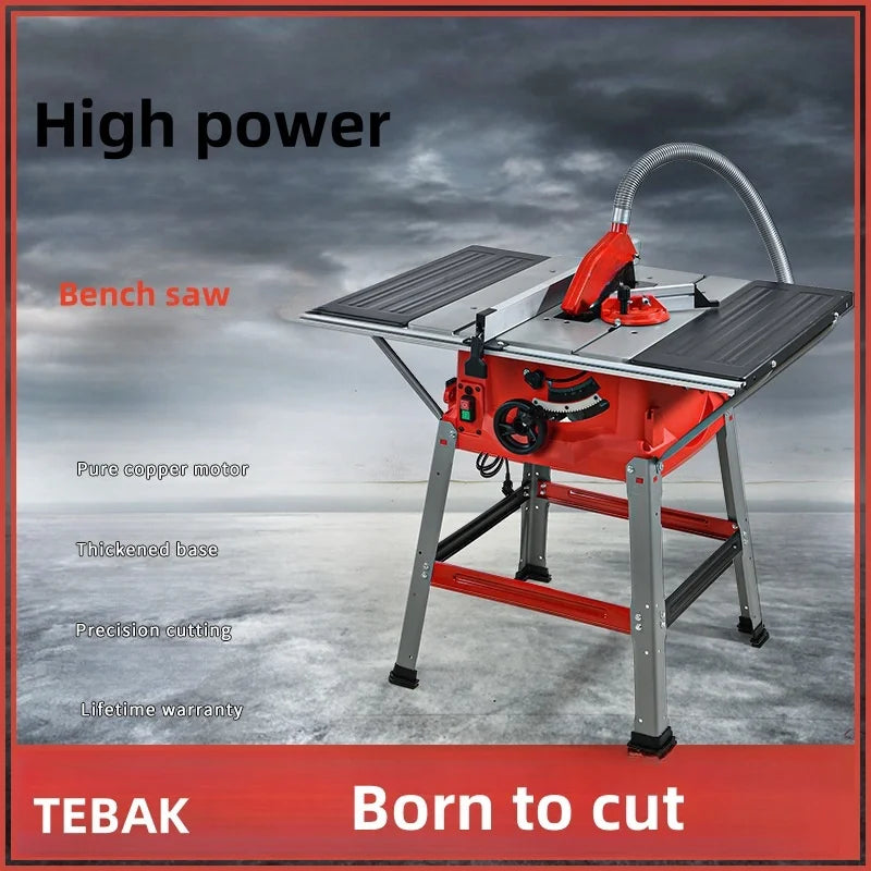 TEBAK Woodworking Precision Push Saw Dust-free Table Saw Open Board Mini Electric Wood Cutting Saw Machine Table Saw