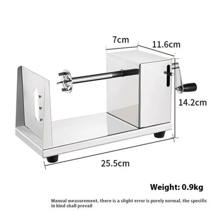 TEBAK Stainless Steel Manual Potato Tower Machine Electric Potato Spiral Cutter Vegetable Fruit Chips Slicer Cutting Machine