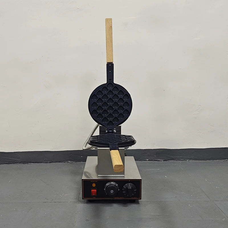 Eggy Maker Electric Bubble Waffle Maker 7.8'' NonStick Hong Kong Style Egg Waffle Iron Baker With Timer & Temperature Control