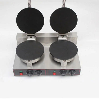Commercial 2-Plate Cone Baker Ice Cream Waffle Cone Maker Multi Function Waffle Baker Suitable for Restaurants&Hotels