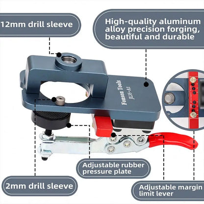 W-134 Adjustable Hinge Boring Jig Concealed Hinge Drilling Guide Jig  Aluminum Alloy Hinge Hole Opener Template Puncher Locator