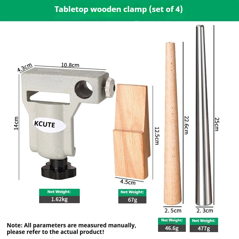 TEBAK Punch-free Metalworking Table Wooden Stopper Mobile Clamping Bench Vise for Holding Die Maintenance Gold Beating Tools