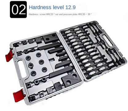 ANDUUK Milling Machine M12 M14 M16 M18 M20 MM T Slot M16 Stud Clamping Kit M12 Milling 58pcs Steel Clamping Kit