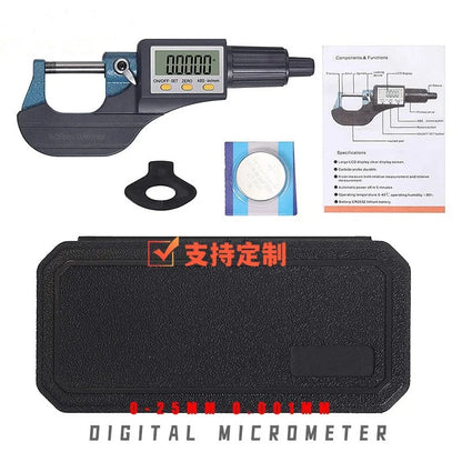 Machine tool accessories Digital External Micrometer 0-25 MM Measuring Range 0.001 MM Accuracy Micron Thickness Measuring Tool