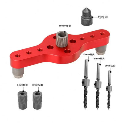 TEBAK W-141 Drill Guide Kit Hole Puncher Vertical Pocket Hole Jig Woodworking Drilling Locator Wood Dowelling Self Centering
