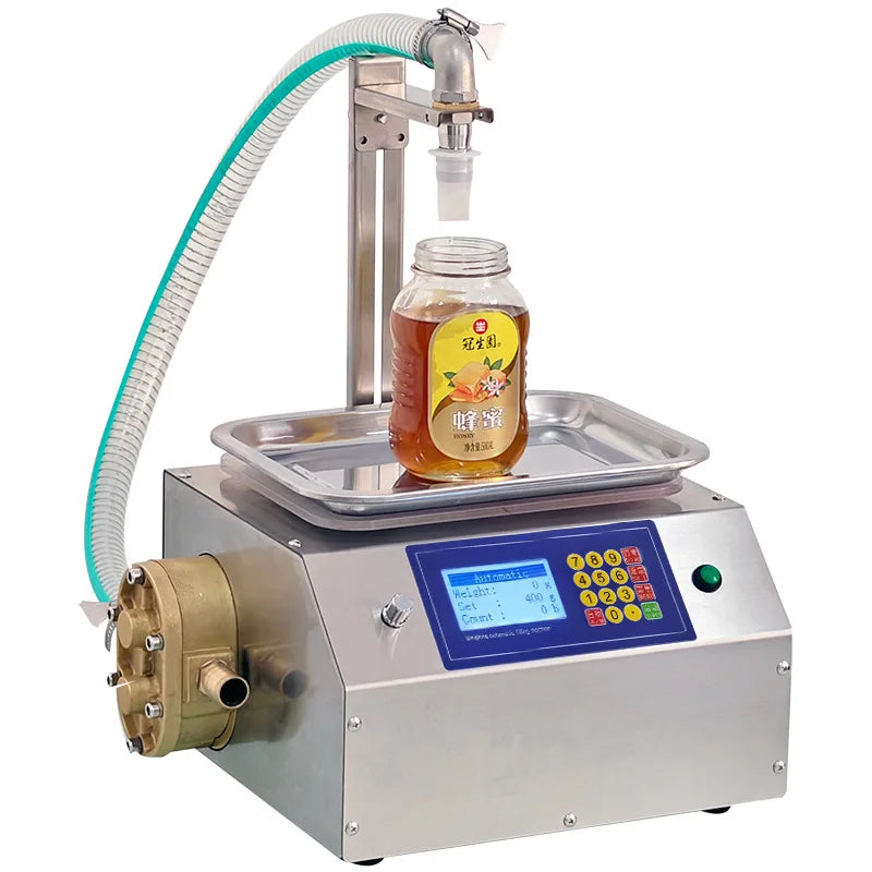 CSY-L13 Small Weighing Type Quantitative Liquid Dispense Canned Sesame Paste Edible Oil Glue Viscous Volumetric Filling Machine