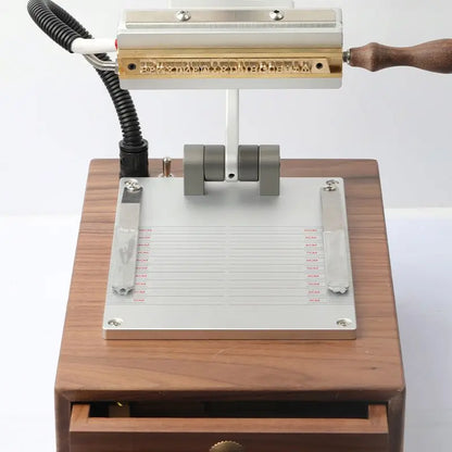 TEBAK Automatic Clothing Leather Tags Label Embossing Cutting Machine Hot Press Leather Stamping Machine