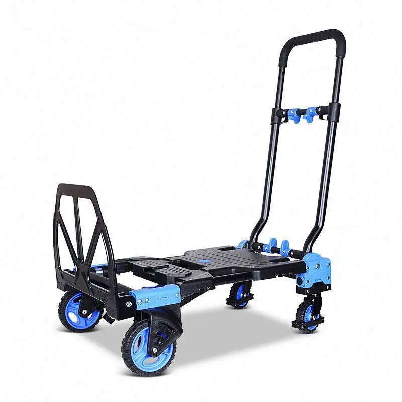 2024 Portable 150KG 2 in 1 Multi-funCtion Convertible Hand Truck Folding Trolley Transformable and Dual-purpose Platform