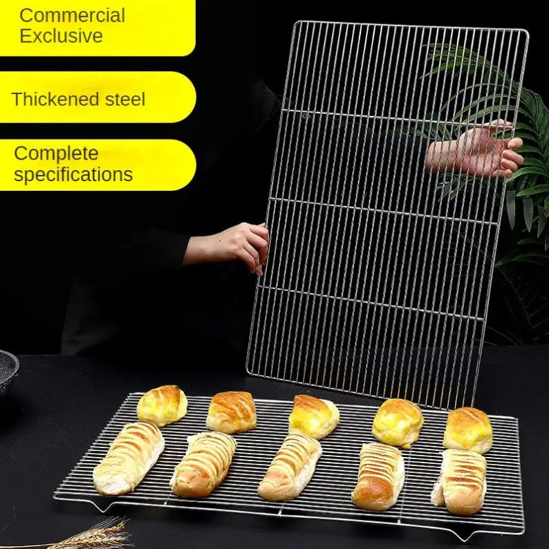 Household Upside Down Non-stick Black Carbon Steel Cake Bread Biscuit Baking Drying Net Cooling Rack