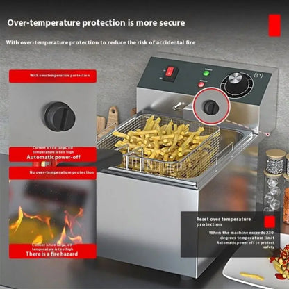 Custom Size High Quality Electric Deep Fat Fryer Multifunctional Commercial Fryer Rapid Heating up Fryer Machine