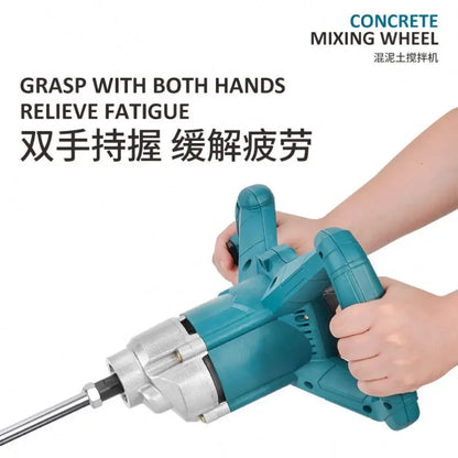 TEBAK Electric Mixer Variable Speed Paint Cement Agitator Power Action Electric Concrete Hand Mixer Drill Paint Mixing Mixer
