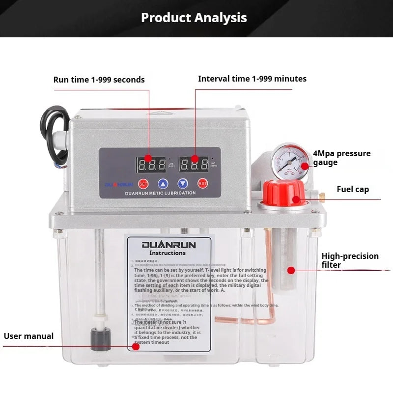 220V Gear oil pump 2L 4L Automatic Lubricator Grease Central Lubrication System Automatic Greaser