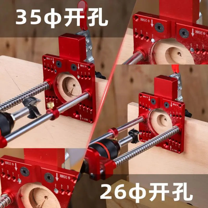 W-118 Woodworking Positioning Tool Alloy Steel Drill Template Guid Punch Positioner Adjustable Auto Line Drilling Guide Locator