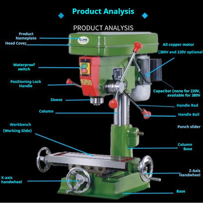 Vertical Drilling Tapping Machine New Mechanical Hardware Bench Drill, Tapping Machine, Milling Machine CNC Drilling Machine