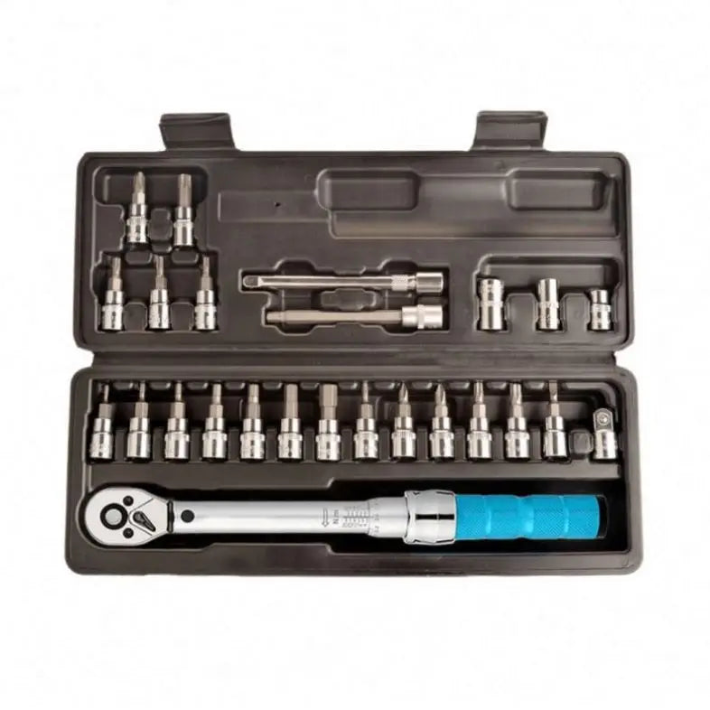Tebak Cheap  Bicycle Torque Wrench Preset Adjustable Torque 1/4 2-24NM Ratchet Wrench Set Bicycle Repair Tool