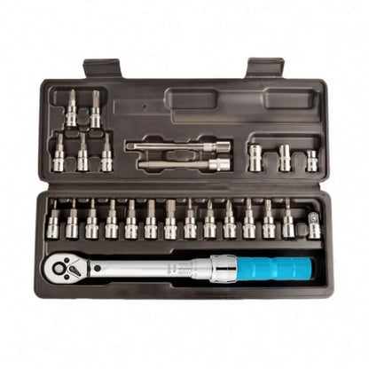 Tebak Cheap  Bicycle Torque Wrench Preset Adjustable Torque 1/4 2-24NM Ratchet Wrench Set Bicycle Repair Tool