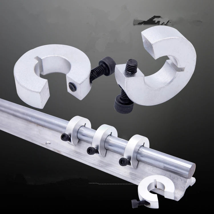 TEBAK D-29 Aluminum Open Type Optical Axis Clamping Ring Clamp Shaft Sleeve Fixing Ring SCS SBR Linear Rail Stop Collars
