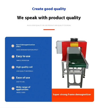 Conveyor Belt Frame Demagnetizer Non Powered Roller Frame Demagnetizer Machine for Demagnetization Steel Iron Workpieces
