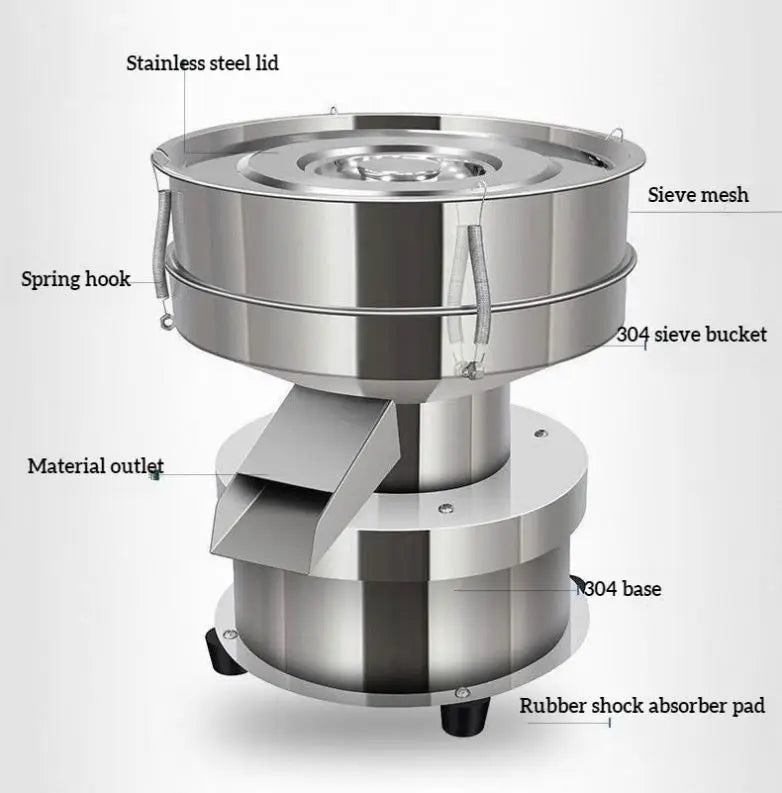 TEBAK 2800 Mesh Stainless Steel Circular Vibration Screening Machine Flour Powder Food Filtering Machine