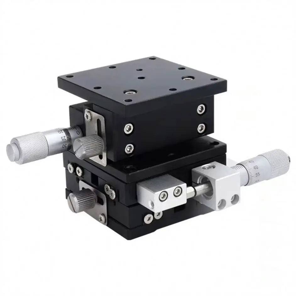 TEBSAK XYZ 3 Axis Linear Stage Trimming Platform Bearing Tuning Sliding Table 60x60mm
