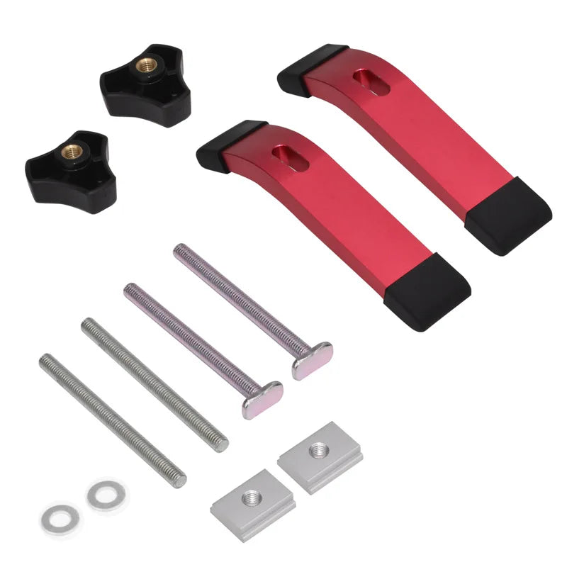 TEBAK W-24 Woodworking Tools Pressure Plate Universal Clamping Block Diagonal Track Pipe Clamp Block M8 Screw Hinge Clamps