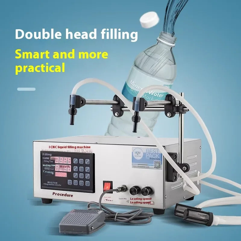 TEBAK XK-580II Double Heads Digital Liquid Quantitative Juice Milk Beer White Wine Vinegar Mineral Water Liquid Filling Machine