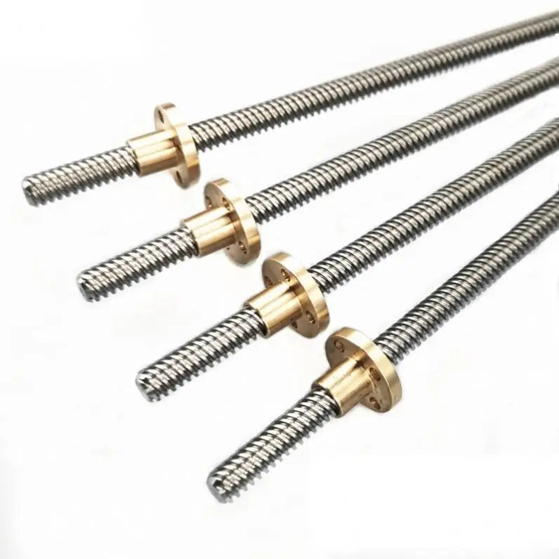 TEBAK W-08 C5 C7  8mm 110 200 400 500 600 1000mm T8 Trapezoidal Lead Screw with Brass Nut for Cnc Machine Stepper Motor