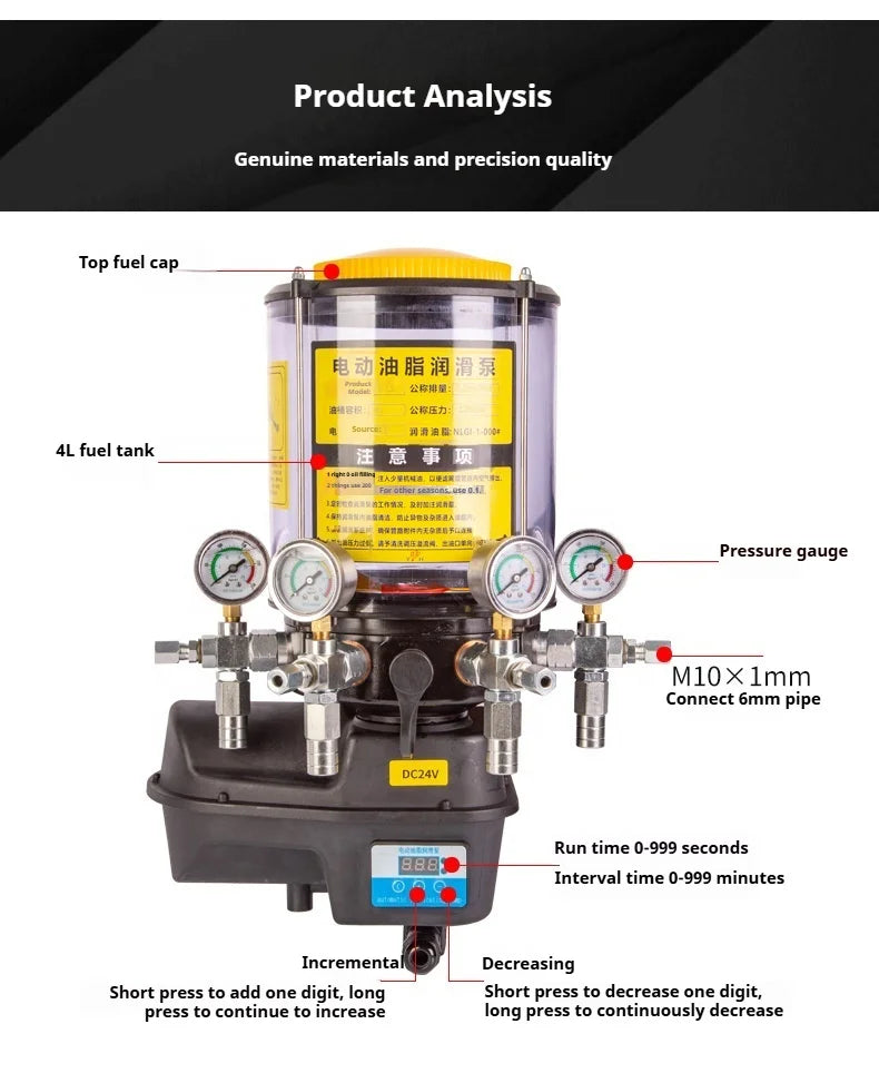 Electric grease pump, mixer construction machinery grease pump, 24V 220V 380V fully automatic Butter fueling pump 12V 110V