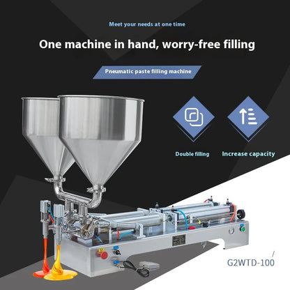 TEBAK 100-1000ml Double Head Shampoo Cream Ketchup Face Cream Cosmetic Oil Jam Lotion Chocolate Honey Food Paste Filling Machine