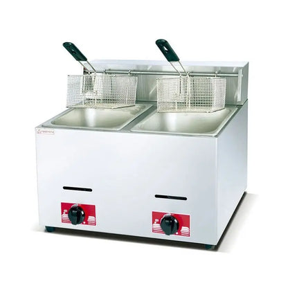 Industrial Deep Fryer Machine Double Cylinder Screen Burger Restaurant Fryer Restaurant Equipment Thickened Batch Hair Fryer