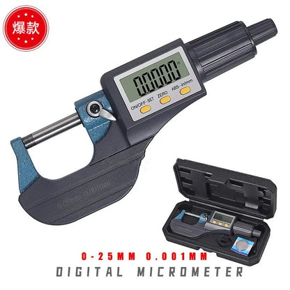 TEBAK Electronic Micrometer Wall Thickness Micrometer Digital Display Micrometer 0-25mm 0.001mm