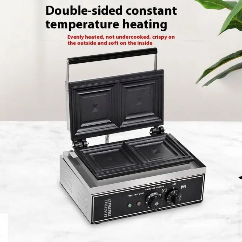 Commercial Sandwich Electric Heating Hot-Pressed Pearl Toast Bread Maker Stainless Steel Sandwich Snack Equipment