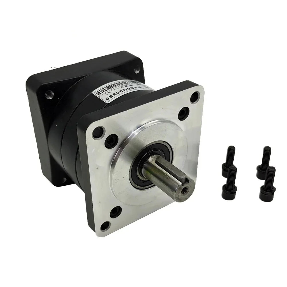 PX86N005S0 Planetary Reducer Black Planetary Reducer, Reduction Ratio 1:5, Flange  on Method.