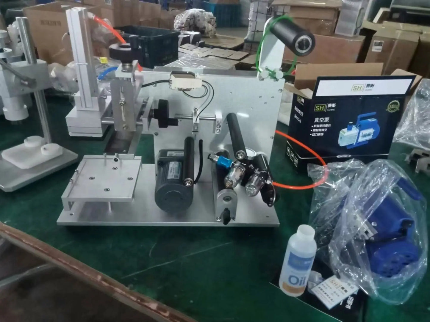 TEBAK MT-60 Desktop Semi Automatic Flat Labeler Plane Label Applicator Square Box Jar Bottle Sticker Labeling Machine