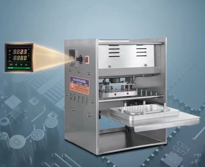 TEBAK Customized Packaging Design Electric Round Aluminum Foil Container Lid Box Trays Sealer Heat Sealing Machine for Sale