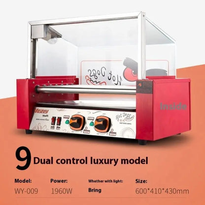 Automatic Hot Dog Grill Roller Electric Commercial Hot Dog Snack Machine Stainless Steel Roller Suasage Hot Dog Stand