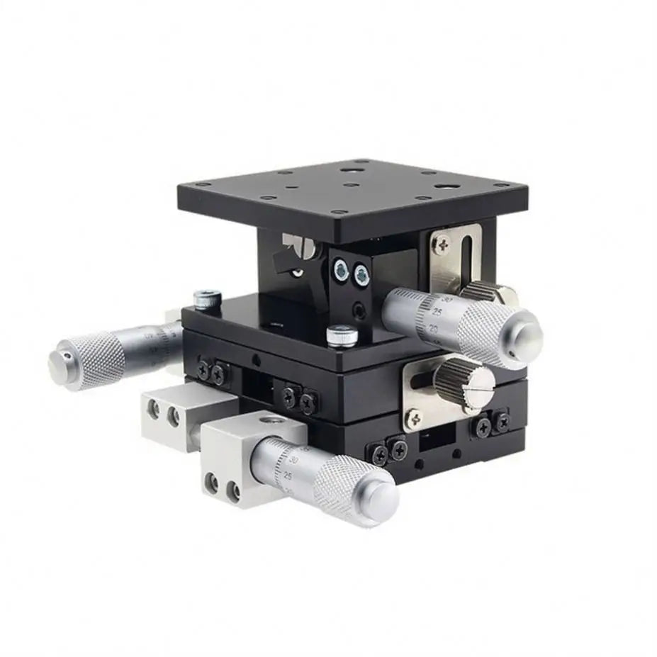 TEBSAK XYZ 3 Axis Linear Stage Trimming Platform Bearing Tuning Sliding Table 60x60mm