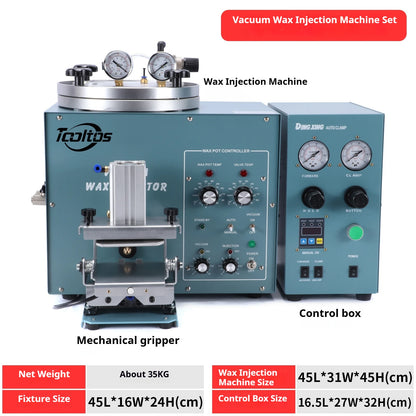 TEBAK Gold Silver Metal Jewelry Casting Equipment Vacuum Wax Injector Vacuum Casting Wax Injection Machine for Dental & Jewelry