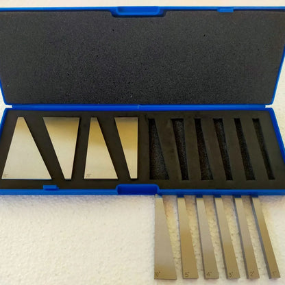 TEBAK 10pcs Set Angle Block Set 1, 2, 3, 4, 5, 10, 15, 20, 25, 30 Precision +/- 20 Seconds, Machinist Tool Block Gauge Gage