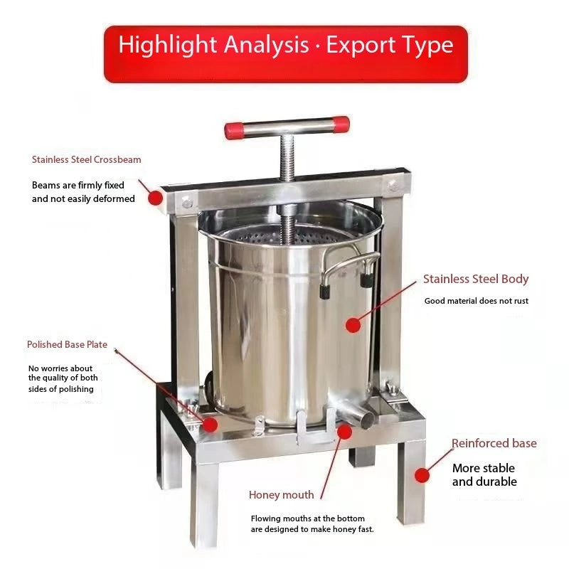 TEBAK Multi-purpose Honey Pressing Machine Stainless Steel Thick Honey Pressing Machine Home Use